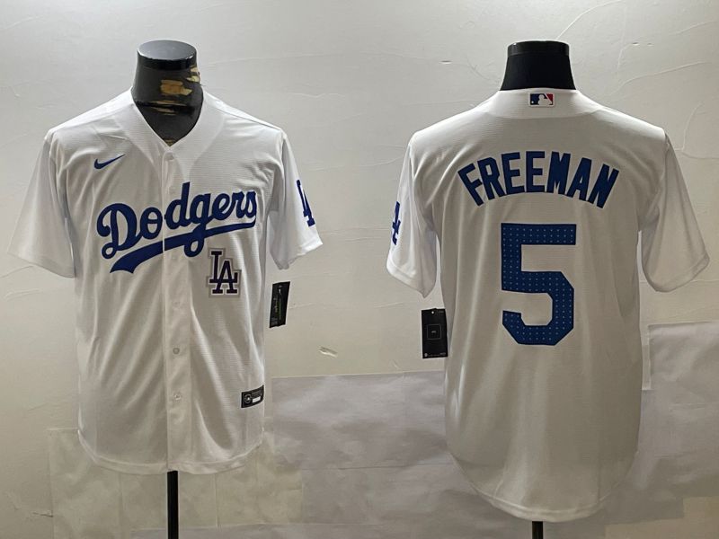 Men Los Angeles Dodgers #5 Freeman White Game 2024 Nike MLB Jersey style 11204